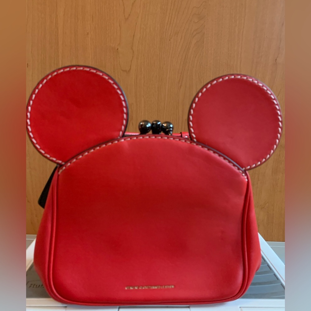 Disney x Coach Mickey Kisslock Red Leather Bag